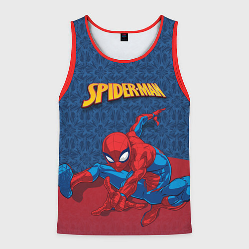 Мужская майка без рукавов Прыжок Человека-паука / 3D-Красный – фото 1