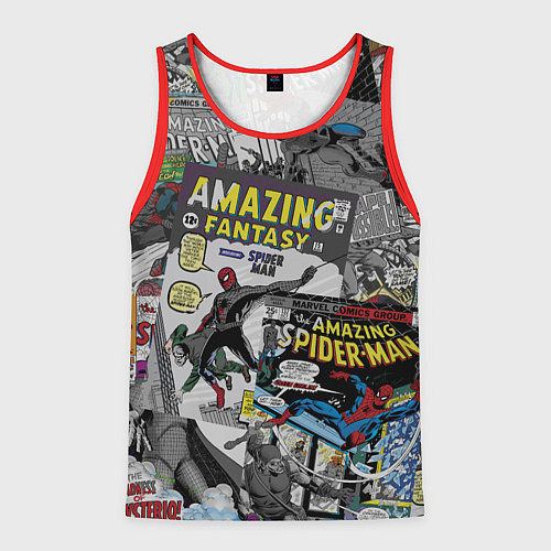 Мужская майка без рукавов Spider-man comics / 3D-Красный – фото 1