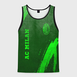 Майка-безрукавка мужская AC Milan - green gradient вертикально, цвет: 3D-черный