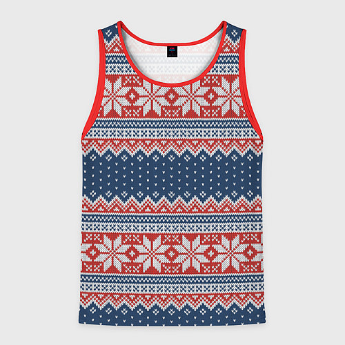 Мужская майка без рукавов Knitted Pattern / 3D-Красный – фото 1