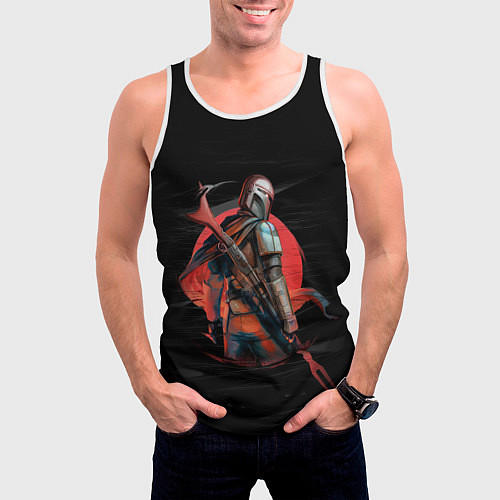 Мужская майка без рукавов Дин Джарин - Мандалорец / 3D-Белый – фото 3