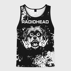 Майка-безрукавка мужская Radiohead рок пес, цвет: 3D-черный