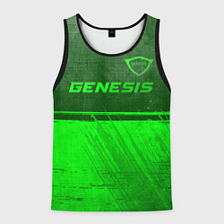 Майка-безрукавка мужская Genesis - green gradient посередине, цвет: 3D-черный