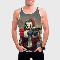 Майка-безрукавка мужская Джокер - новогоднее ограбление, цвет: 3D-белый — фото 2