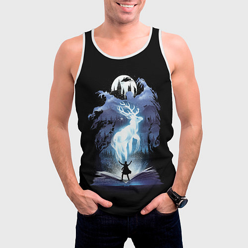 Мужская майка без рукавов Harry Potter patronus and dementors / 3D-Белый – фото 3