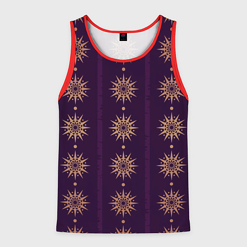 Мужская майка без рукавов Этническое Солнце / 3D-Красный – фото 1