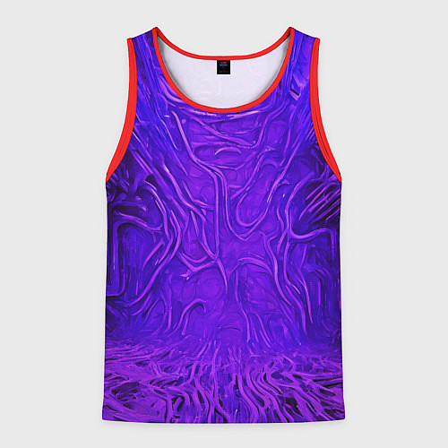 Мужская майка без рукавов Фиолетовый симбионт / 3D-Красный – фото 1