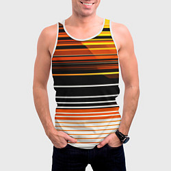 Майка-безрукавка мужская Разноцветные вертикальные линии, цвет: 3D-белый — фото 2