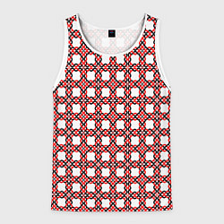 Майка-безрукавка мужская Скандинавское плетение, цвет: 3D-белый