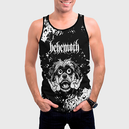 Мужская майка без рукавов Behemoth рок пес / 3D-Черный – фото 3