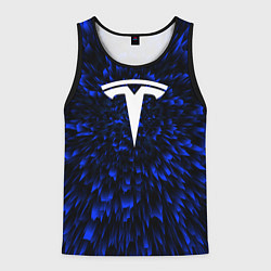 Майка-безрукавка мужская Tesla blue energy, цвет: 3D-черный