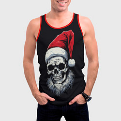 Майка-безрукавка мужская Santa skull, цвет: 3D-красный — фото 2
