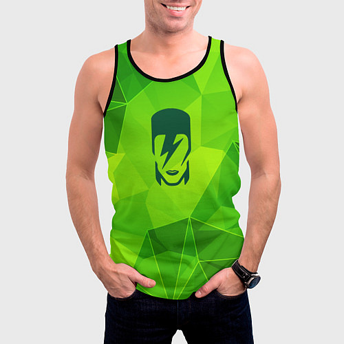 Мужская майка без рукавов David Bowie green poly / 3D-Черный – фото 3
