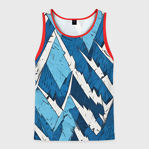 Мужская майка без рукавов Геометрический камуфляж / 3D-Красный – фото 1