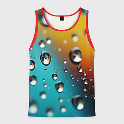 Майка-безрукавка мужская Крупные капли на цветном фоне, цвет: 3D-красный