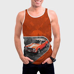 Майка-безрукавка мужская Оранжевый ретроавтомобиль, цвет: 3D-белый — фото 2