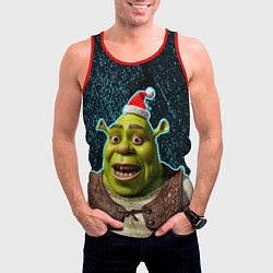 Майка-безрукавка мужская New years Shrek, цвет: 3D-красный — фото 2