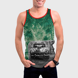 Майка-безрукавка мужская Ретроавтомобиль, цвет: 3D-красный — фото 2