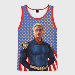 Майка-безрукавка мужская Хоумлендер задумчивый Пацаны, цвет: 3D-красный