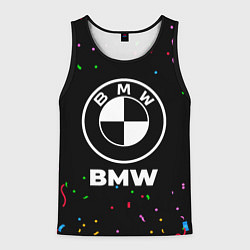 Майка-безрукавка мужская BMW конфети, цвет: 3D-черный