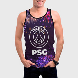 Майка-безрукавка мужская Праздничный PSG, цвет: 3D-черный — фото 2
