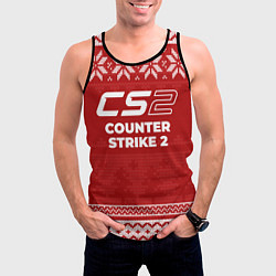 Майка-безрукавка мужская Новогодний Counter Strike 2, цвет: 3D-черный — фото 2