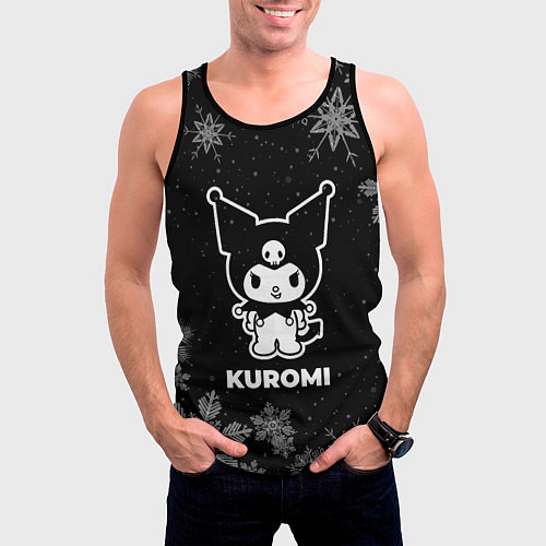 Мужская майка без рукавов Снежный Kuromi / 3D-Черный – фото 3