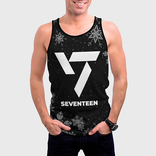 Мужская майка без рукавов Снежный Seventeen / 3D-Черный – фото 3