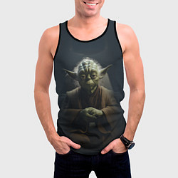 Майка-безрукавка мужская Мастер Йода, цвет: 3D-черный — фото 2