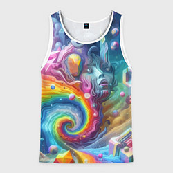 Майка-безрукавка мужская Абстрактное граффити с лицом девушки, цвет: 3D-белый