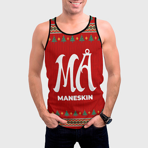 Мужская майка без рукавов Maneskin new year / 3D-Черный – фото 3
