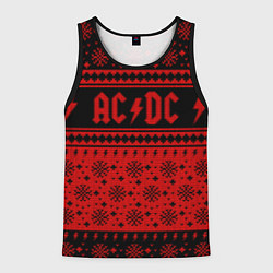 Майка-безрукавка мужская ACDC christmas sweater, цвет: 3D-черный