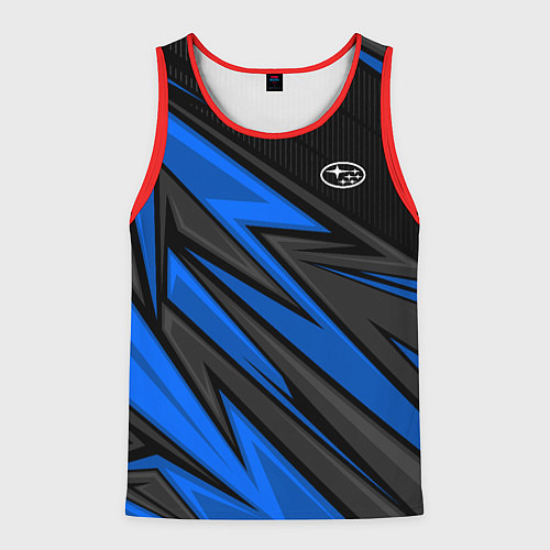 Мужская майка без рукавов Субару - синяя спорт униформа / 3D-Красный – фото 1