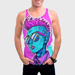 Майка-безрукавка мужская Яркий панк, цвет: 3D-белый — фото 2