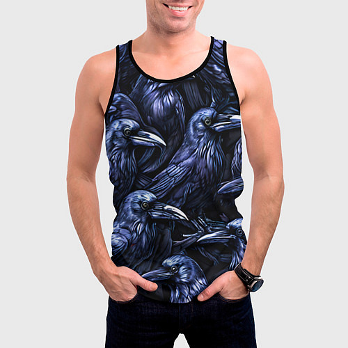 Мужская майка без рукавов Черные вороны / 3D-Черный – фото 3