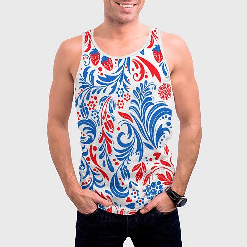 Мужская майка без рукавов Славяно - русский стиль / 3D-Белый – фото 3