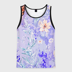 Майка-безрукавка мужская Растения на розовом фоне, цвет: 3D-черный