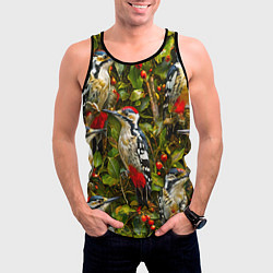 Майка-безрукавка мужская Дятлы, цвет: 3D-черный — фото 2