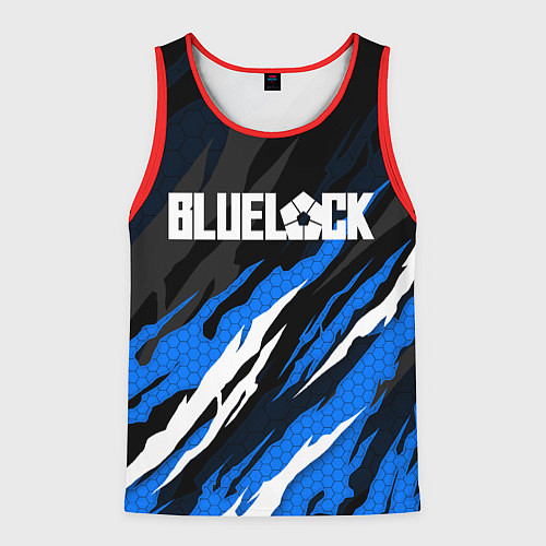 Мужская майка без рукавов Блюлок - синий языки / 3D-Красный – фото 1