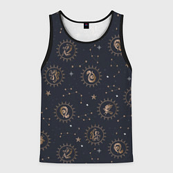 Майка-безрукавка мужская Все факультеты Хогвартса, цвет: 3D-черный