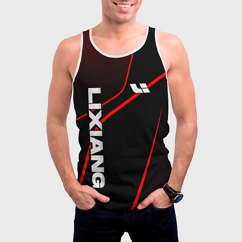 Мужская майка без рукавов Lixiang - red line / 3D-Белый – фото 3