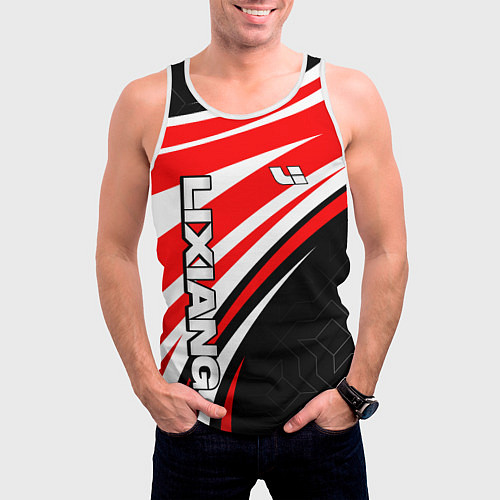 Мужская майка без рукавов Lixiang- red sport uniform / 3D-Белый – фото 3