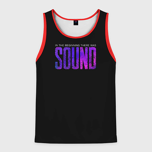 Мужская майка без рукавов In the beginning was sound / 3D-Красный – фото 1