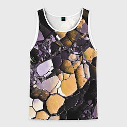 Майка-безрукавка мужская Чёрно-жёлтый камень, цвет: 3D-белый