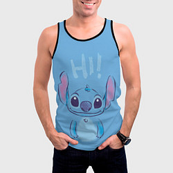 Майка-безрукавка мужская Stitch says hi, цвет: 3D-черный — фото 2