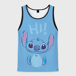 Майка-безрукавка мужская Stitch says hi, цвет: 3D-черный