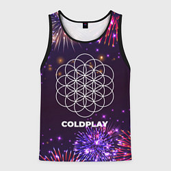 Майка-безрукавка мужская Праздничный Coldplay, цвет: 3D-черный