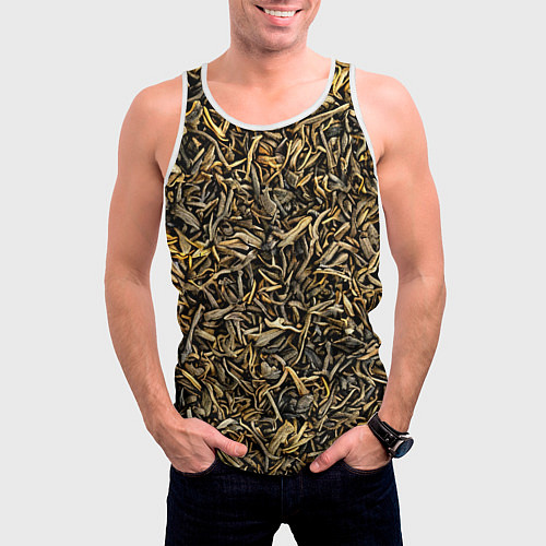Мужская майка без рукавов Чай / 3D-Белый – фото 3