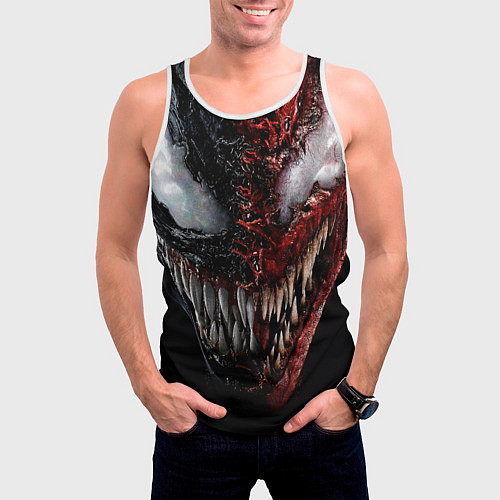 Мужская майка без рукавов Веном и Карнаж / 3D-Белый – фото 3