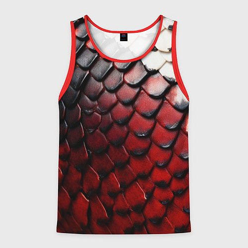 Мужская майка без рукавов Змеиная броня / 3D-Красный – фото 1